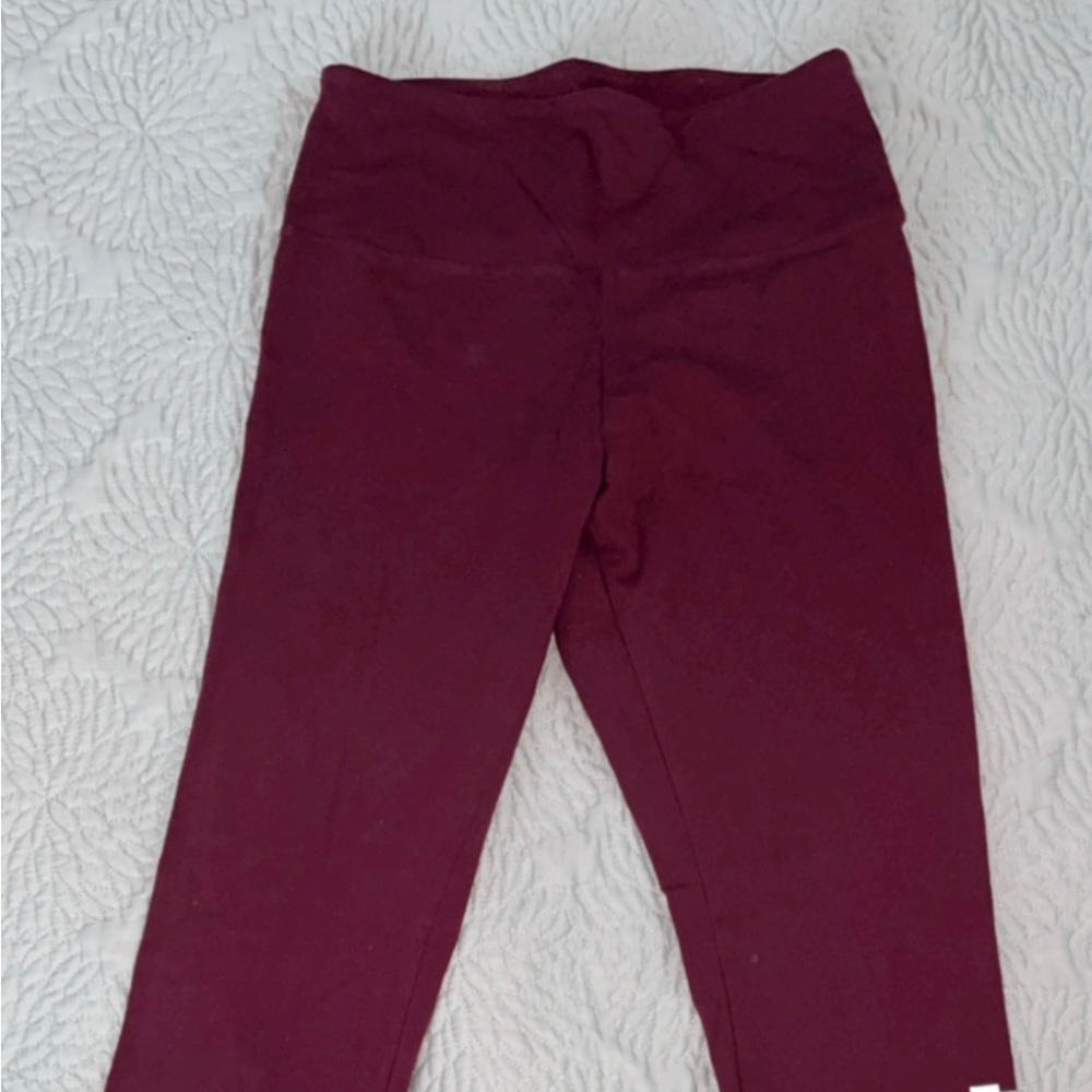 Burgundy high waisted cotton leggings